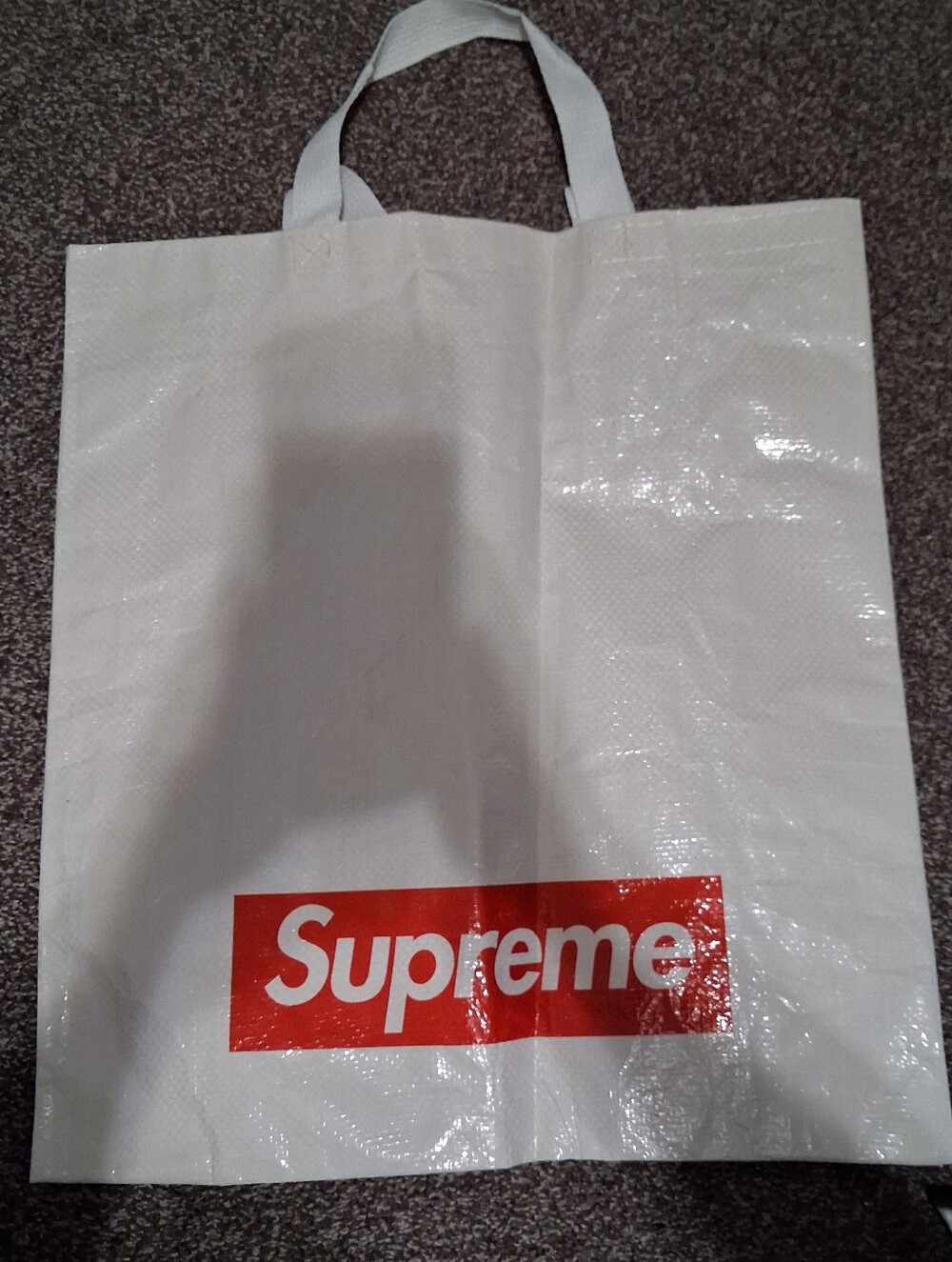 Supreme White Reusable Tote Bag - Designer Logo